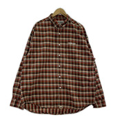 A BATHING APE 長袖チェックシャツ XL 茶
