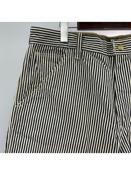 JOE McCOY ショートパンツ LOT746 ヒッコリー インディゴ 白 (36)