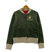 CUSHMAN 刺繍 ジップアップ パーカー カーキ (S)