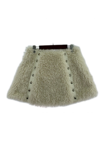 ミニスカート KISHIDA MIKI poodle fur mini skirt ホワイト[値下]