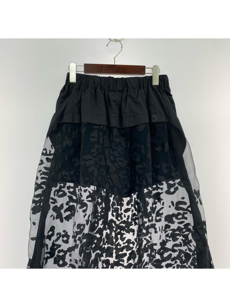 Y-3 ロングスカート W SHEER LEOPARD SKIRT (XS)
