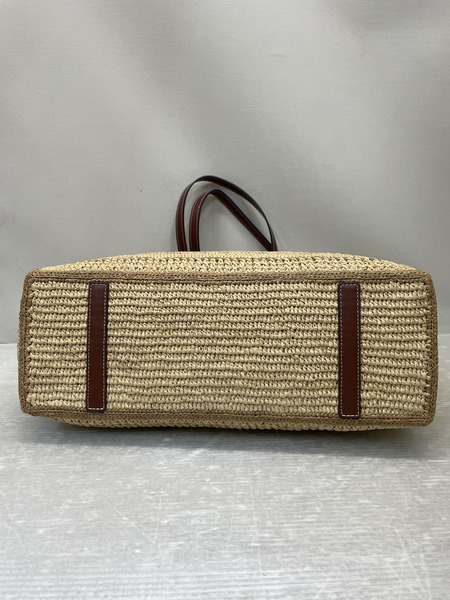 ANYA HINDMARCH ラフィア・ボウ・トート リボンロゴトリミングカゴバッグ