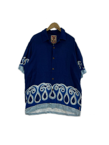 OLD・VINTAGE 半袖シャツ Mambo LOUD SHIRTS 青 M