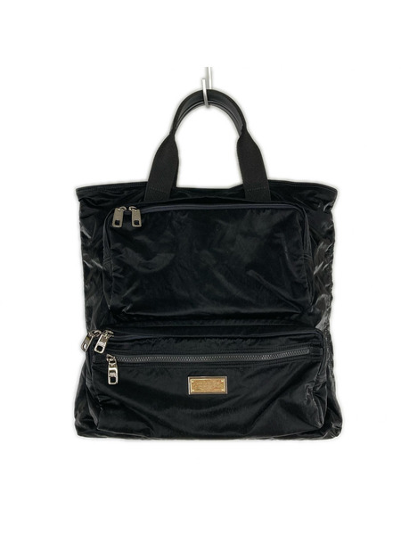 DOLCE&GABBANA ソノ他バッグ 裏レオパード柄トートバッグ 黒[値下]