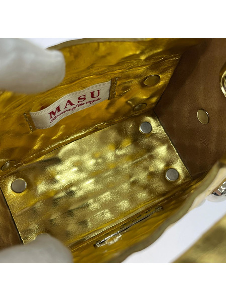 MASU LEATHER CAKE BAG PETIT GOLD
