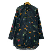 COMME des GARCONS HOMME PLUS 24ss 刺繍プリント ロングシャツ S ブラック