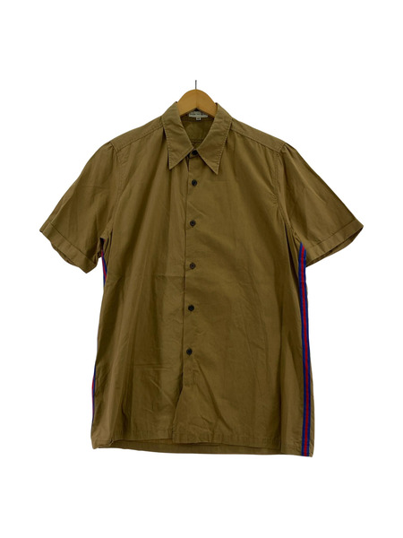 DRIES VAN NOTEN 半袖シャツ サイドライン、ブラウン、46