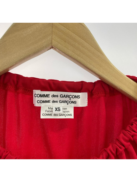 COMME des GARCONS 22年 コムコム コードジャージポリ縮 赤 (XS)