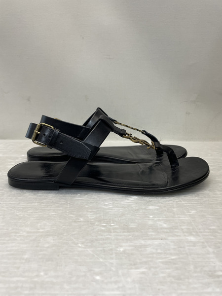 SAINT LAURENT PARIS YSLロゴ ストラップ サンダル 43 ブラック