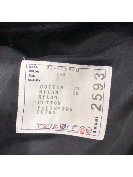 Sacai サカイ 21AW 21-02593Ｍ Cotton Oxford Blouson オックスフォード ブルゾン ブラック系  3【新古品】【未使用】【中古】
