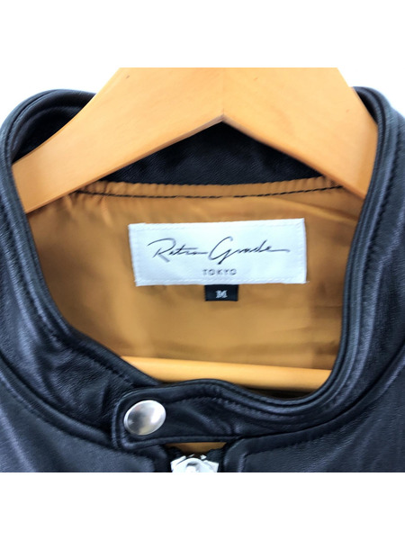 レザージャケット RETRO GRADE シングルライダース 黒 M