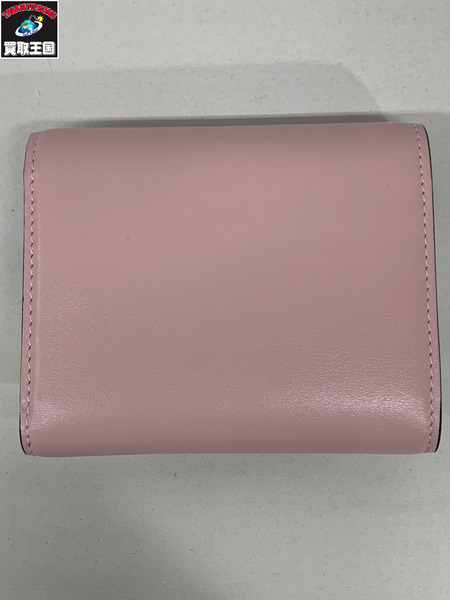 コンパクトウォレット JIMMY CHOO マリンダ rose レザーウォレット ピンク