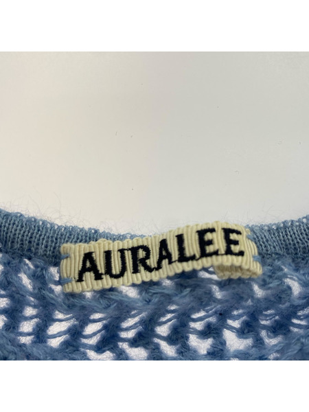 AURALEE ノースリーブワンピース MOHAIR WOOL MESH KNIT OP 0 サックスブルー