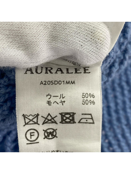 AURALEE ノースリーブワンピース MOHAIR WOOL MESH KNIT OP 0 サックスブルー
