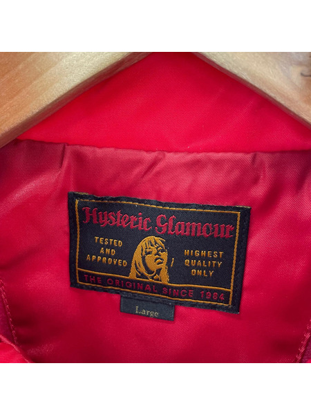 HYSTERIC GLAMOUR HG SYMBOL ロールアップカラージャケット 赤 (L)