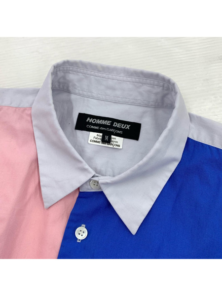 COMME des GARCONS HOMME DEUX 22AW 切替デザイン マルチカラーシャツ M