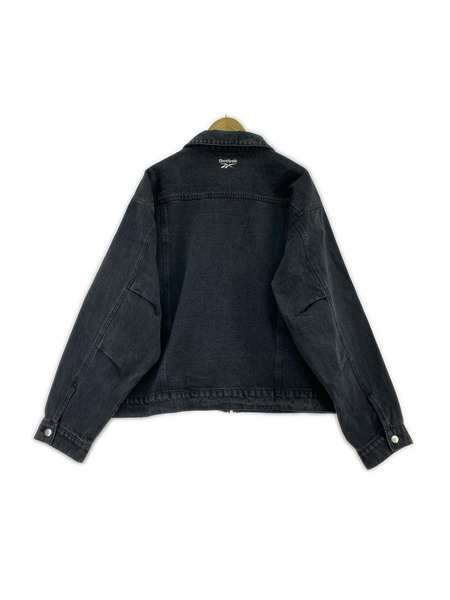 Reebok デニムジャケット デニムトラッカージップジャケット 黒 (L)