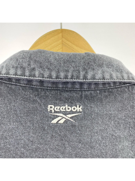 Reebok デニムジャケット デニムトラッカージップジャケット 黒 (L)