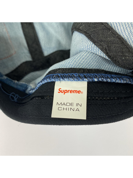 Supreme キャップ 20AW Logo Stripe Jaguard Denim Cap