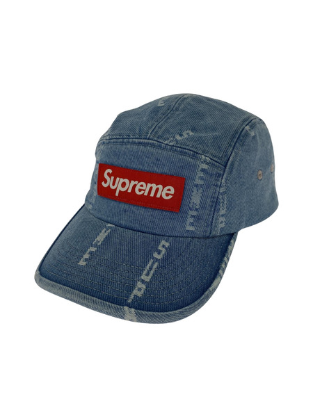 Supreme キャップ 20AW Logo Stripe Jaguard Denim Cap