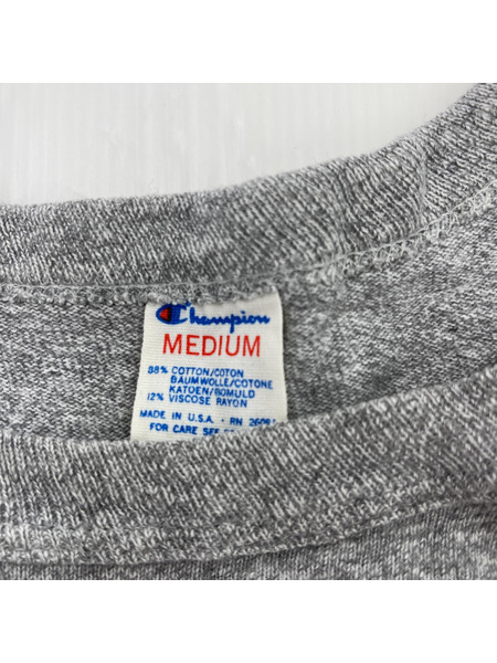 Champion/80S/USA製/プリントTee/M/GRY