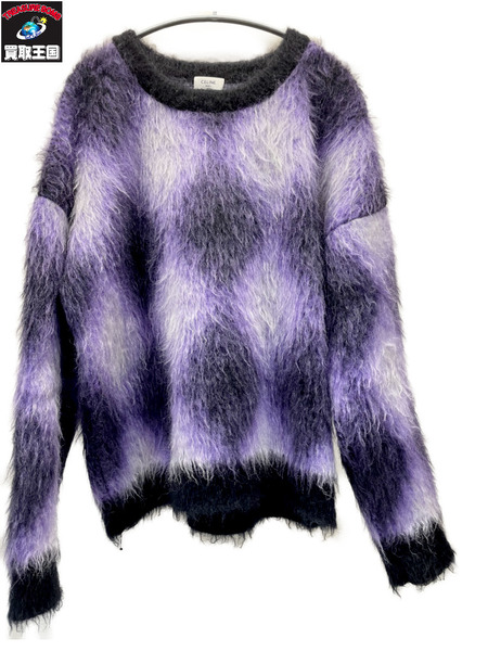 CELINE 22AW Argyle Mohair Blend Sweater アーガイルモヘヤ混ニット S