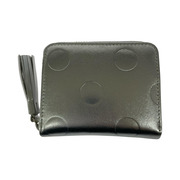 コンパクトウォレット perche ドット ラウンドジップウォレット シルバー
