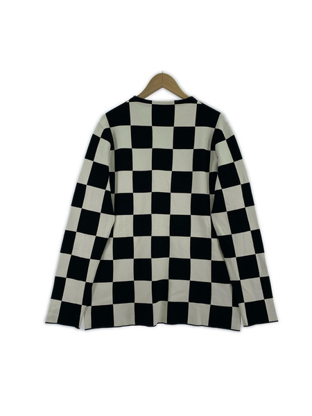 JIL SANDER チェッカーニット 48 ブラック×ホワイト