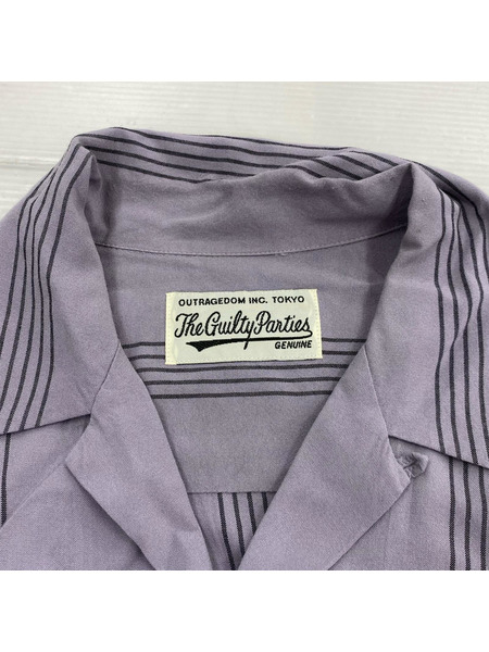 WACKO MARIA Stripe 50's Shirt ストライプ オープンカラーシャツ M ライトパープル