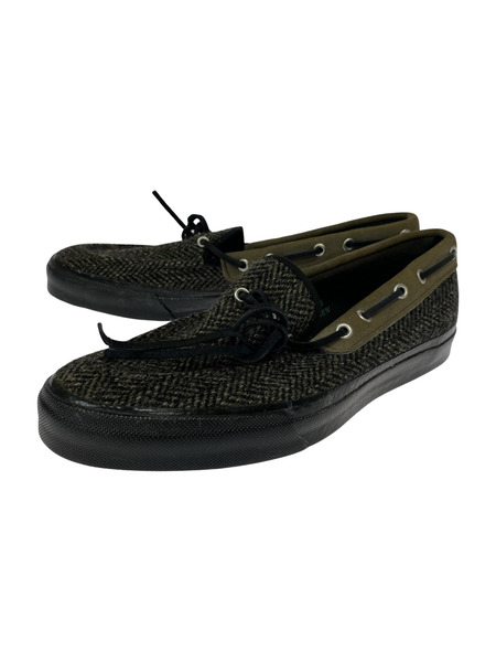 Needles シューズ ×Harris Tweed デッキシューズ