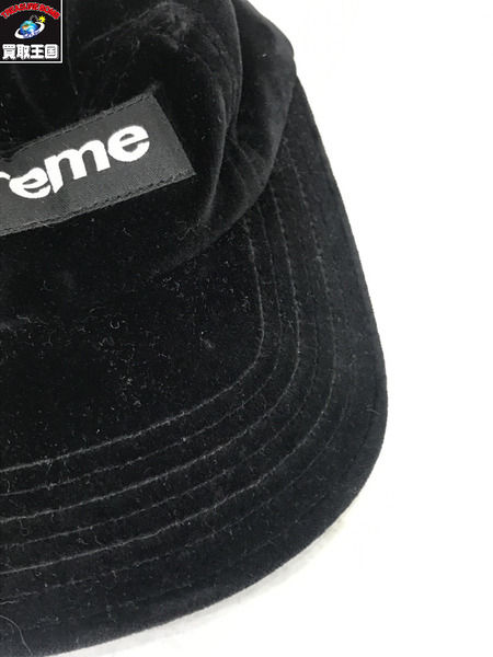 Supreme キャップ ベロア/BLK