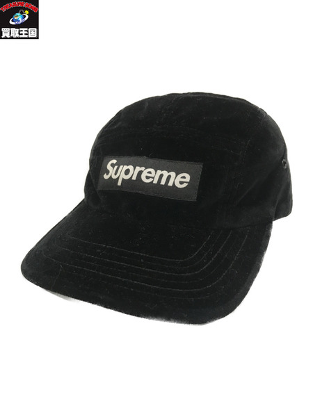Supreme キャップ ベロア/BLK