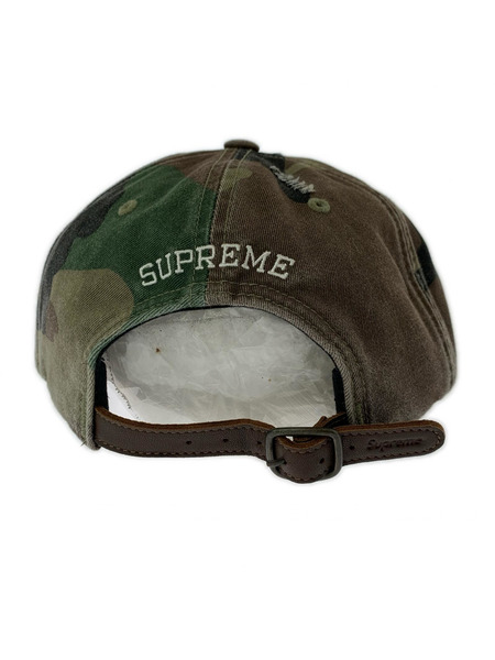 Supreme キャップ Distressed Script 6-Panel Camo