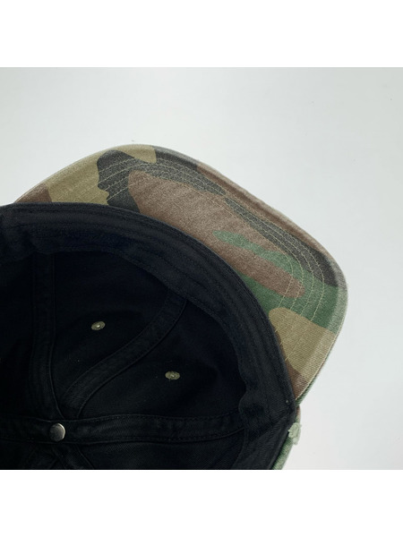 Supreme キャップ Distressed Script 6-Panel Camo