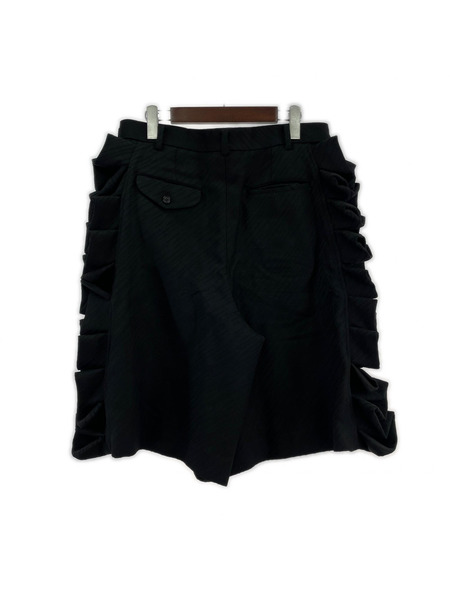 COMME des GARCONSHOMME PLUS 25SS フリル ショートパンツ S ブラック