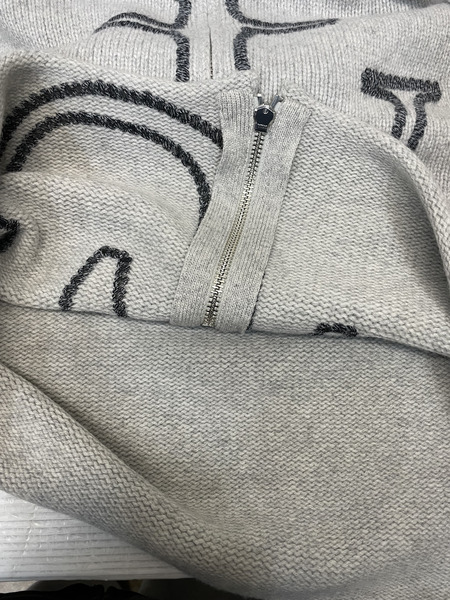 J.W.Anderson ANCHOR EMBROIDERY ZIPPED HOODIE L グレー