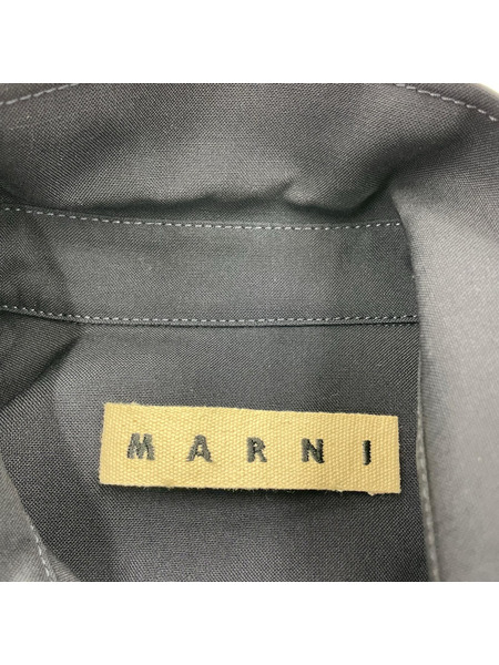 MARNI 21SS トロピカルウールシャツ 44 ネイビー 00104113U15KYW