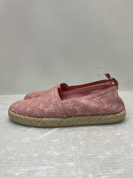 LOUIS VUITTON モノグラム デニム エスパドリーユ 37 ピンク MA1126[値下]