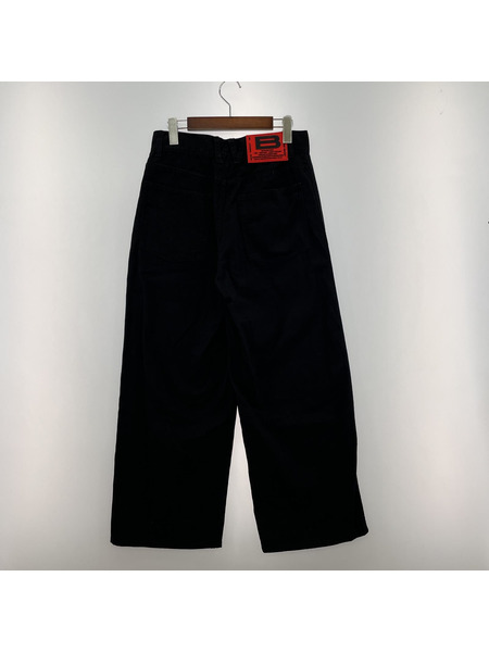 BEEDEN WIDE STRAIGHT BLK PANTS/[値下]