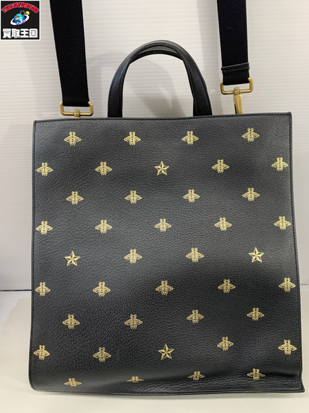 トートバッグ GUCCI ビースター 2Way 黒