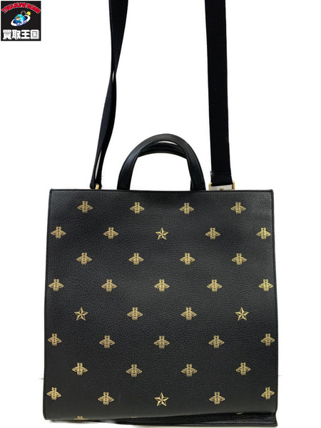 トートバッグ GUCCI ビースター 2Way 黒