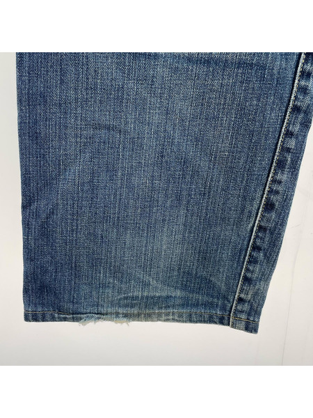 HYSTERIC GLAMOUR  USED加工デニム ストレートパンツ インディゴ (34)