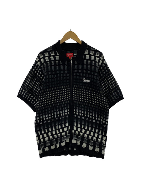 Supreme 半袖シャツ Gradient Grid Zip Up Polo S[値下]