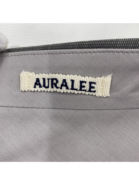 AURALEE TROPICAL WOOL KID MOHAIR ONE-TUCK SLACKS 4 グレー A25S
