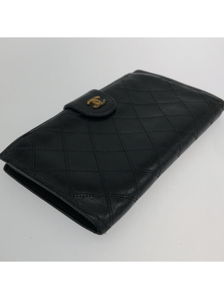 CHANEL マトラッセ ガマ口 二ツ折リ財布　BLK[値下]