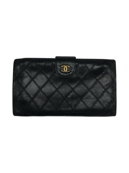 CHANEL マトラッセ ガマ口 二ツ折リ財布　BLK[値下]
