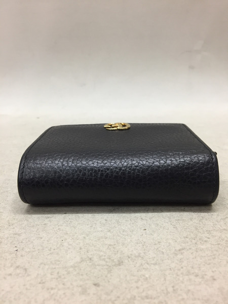 GUCCI/598587 GGマーモント 二つ折り財布 カーフ レザー/黒[値下]