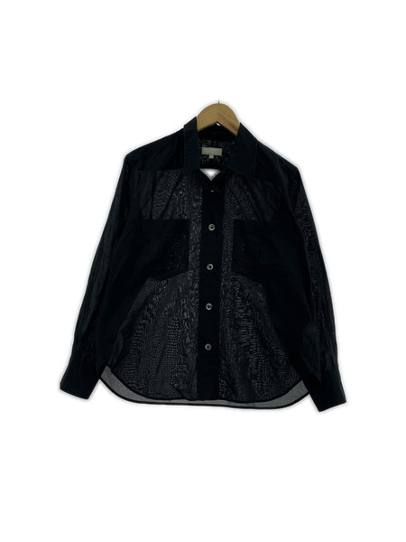 MARGARET HOWELL 長袖シャツ 23SS COTTON VOILE L/Sシャツ ブラック (Ⅱ)