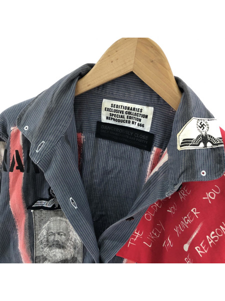 90s 666 SEDITIONARIES アナーキーシャツ グレー[値下]｜商品番号