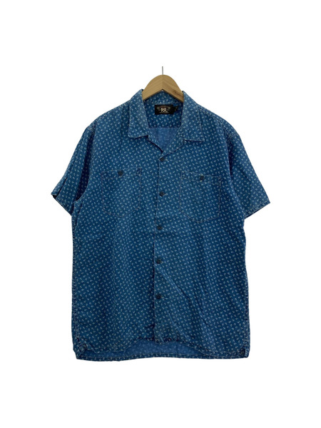 RRL 碇柄 S/Sシャツ L ブルー系